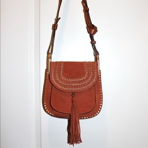 Chloe Hudson Bag Small in Suede Caramel